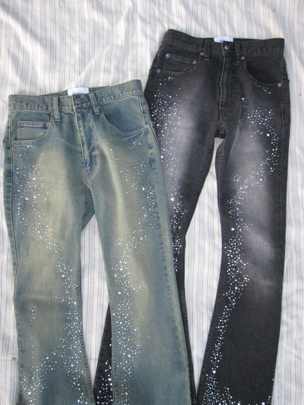 Starlight rhinestone flare denim – YZ