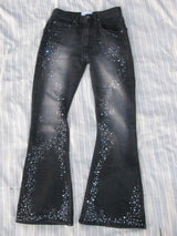 Starlight rhinestone flare denim 