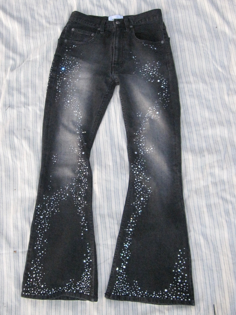 Starlight rhinestone flare denim 