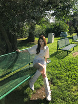 relaxy 로고 라메 셔츠 