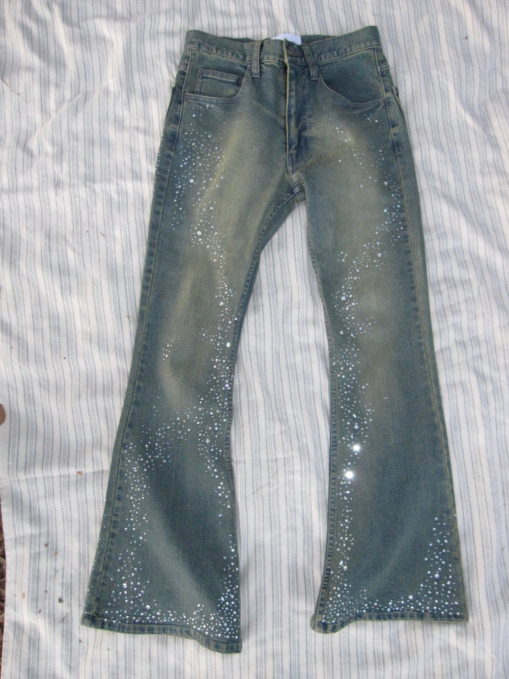Starlight rhinestone flare denim – YZ