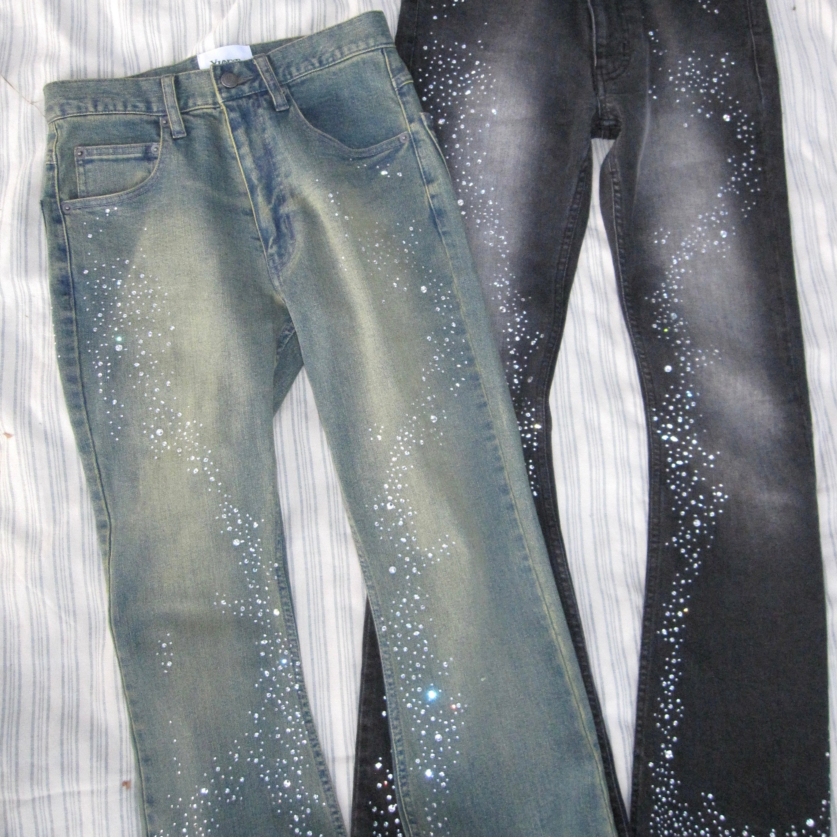 Starlight rhinestone flare denim – YZ