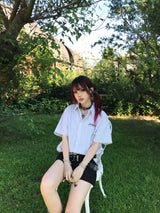 relaxy 로고 라메 셔츠 