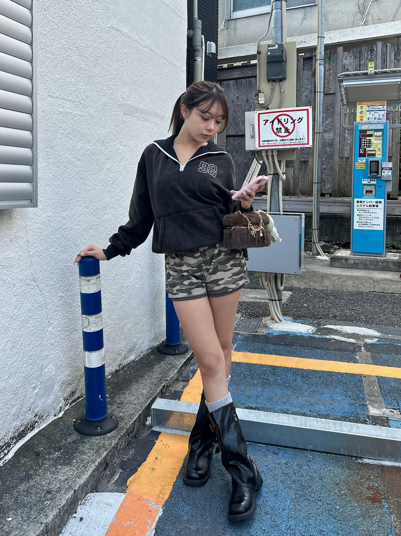 98vintage logo half zip