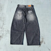 King Logo Slub Denim Buggy Pants