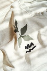 BROKEN FLOWER PAINT AND EMBROIDERY SWEAT