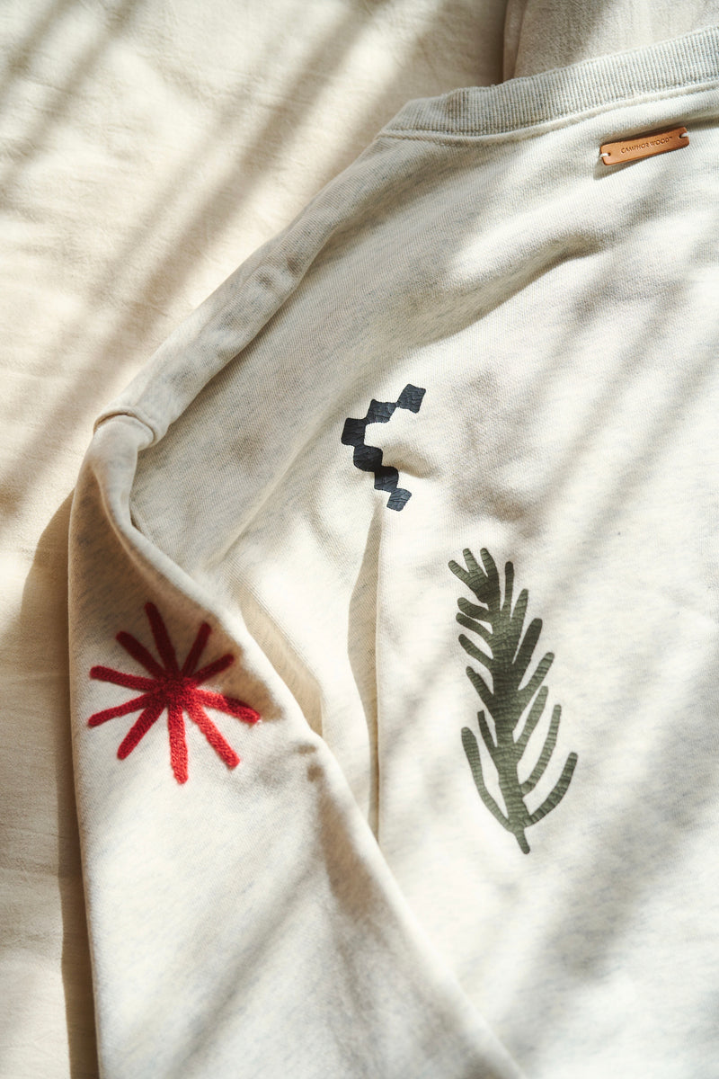 broken flower paint and embroidery sweat