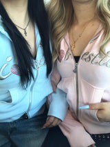 我愛最好的朋友毛絨拉鍊連帽衫 