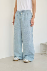 wide baggy stripe print trousers