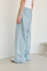 wide baggy stripe print trousers