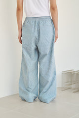 Wide Baggy Stripe Print Trousers