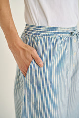 wide baggy stripe print trousers