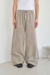 wide baggy stripe print trousers