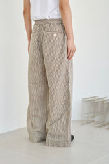 Wide Baggy Stripe Print Trousers