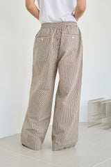 wide baggy stripe print trousers