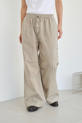 wide baggy stripe print trousers