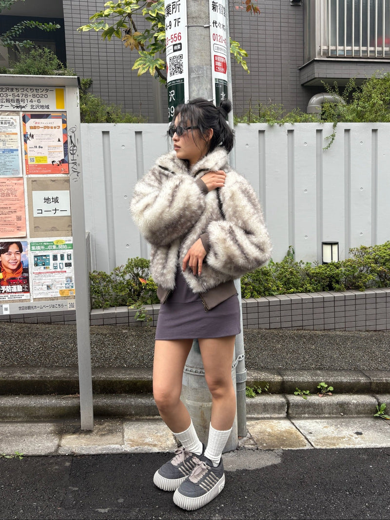 bambi fur zip jacket