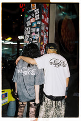 Cursive Logo Thermal Henley Neck Short Sleeve Tee