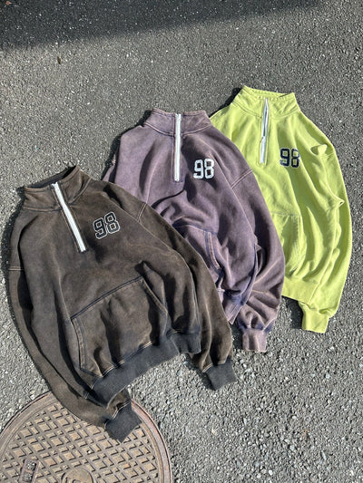 98vintage logo half zip