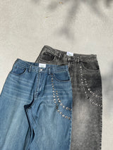 Eyelet chain denim