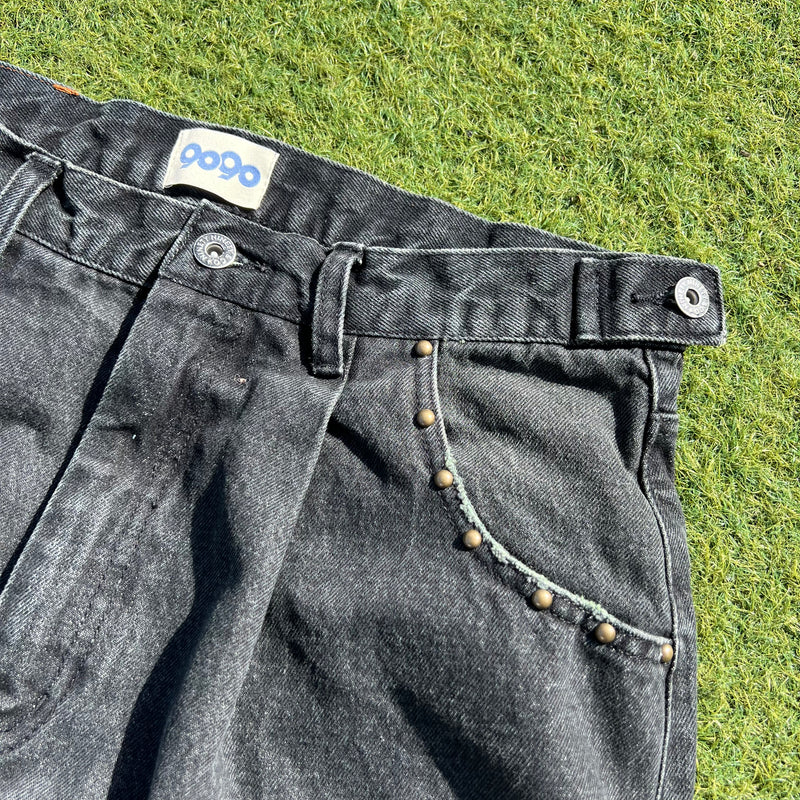 Studs Damage Buggy Denim