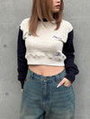 Cropped Switching Sweat