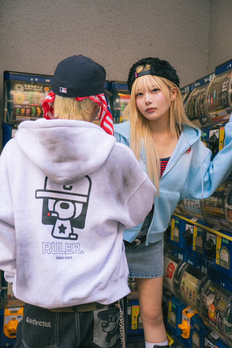 Boxy ruler zip hoodie