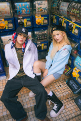 Boxy ruler zip hoodie