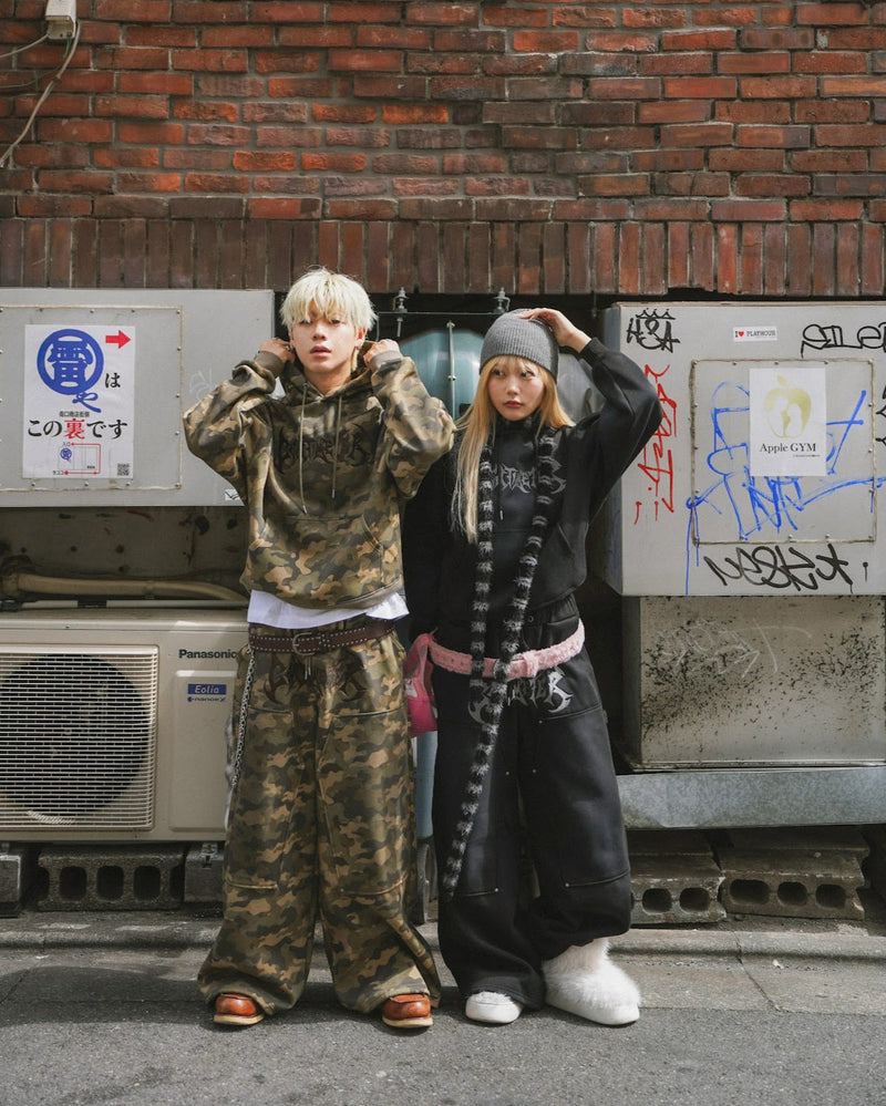 Tribal logo double knee sweat pants