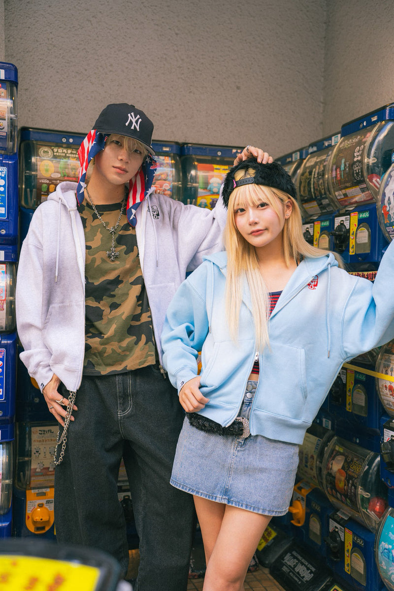 Boxy ruler zip hoodie