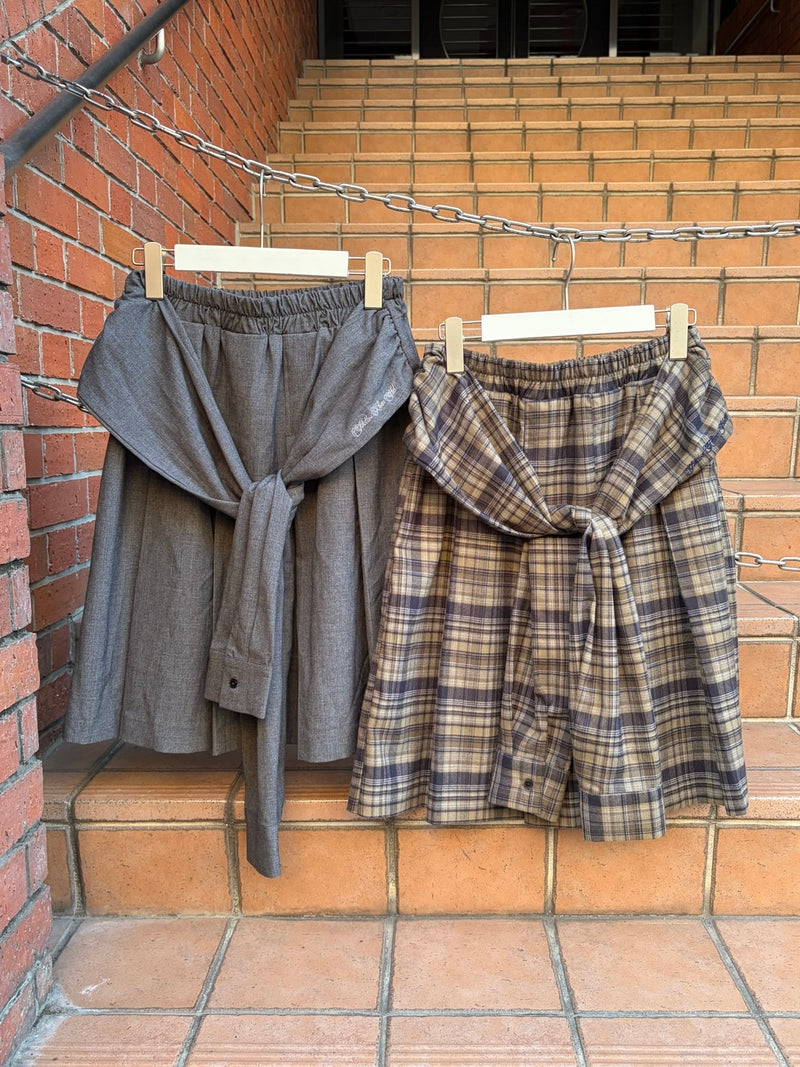 layered wrap midi skirt