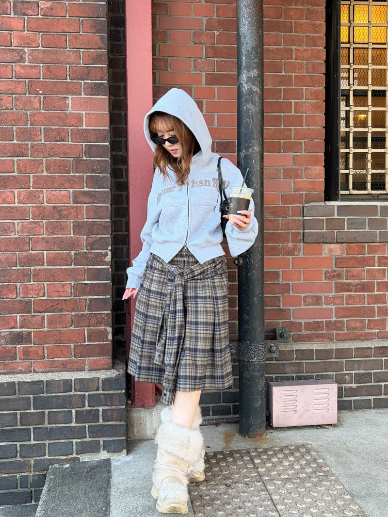 glitter heart logo zip hoodie