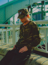 Layered Round Stitch waffle Long Tee