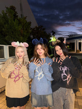 Front butterfly lame knit