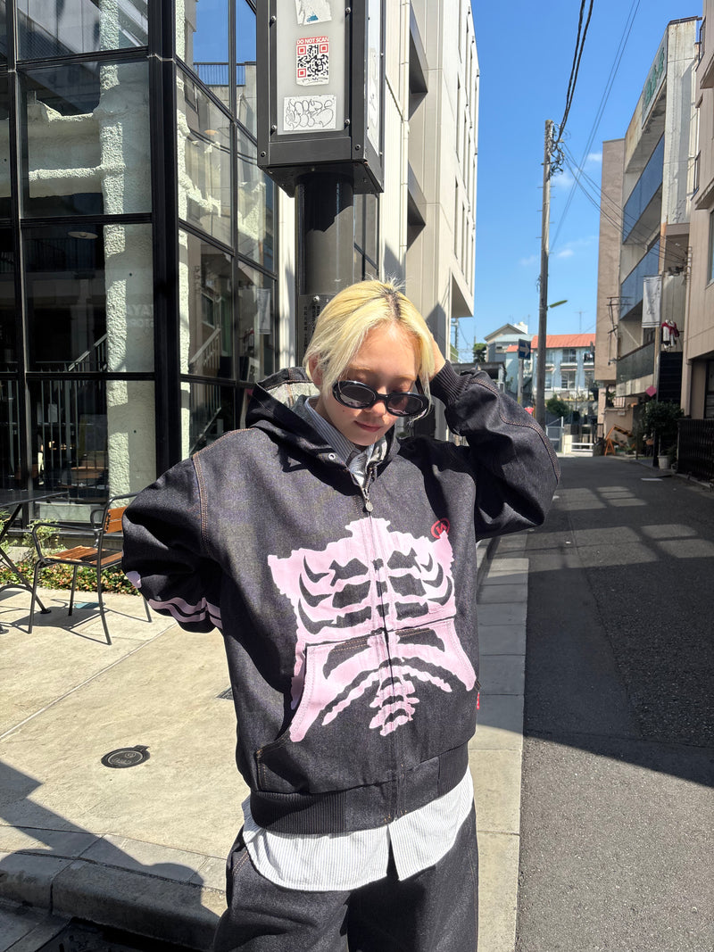 Bone Rigid Denim Zip Hoodie – YZ Bone Rigid Denim Zip Hoodie – YZ