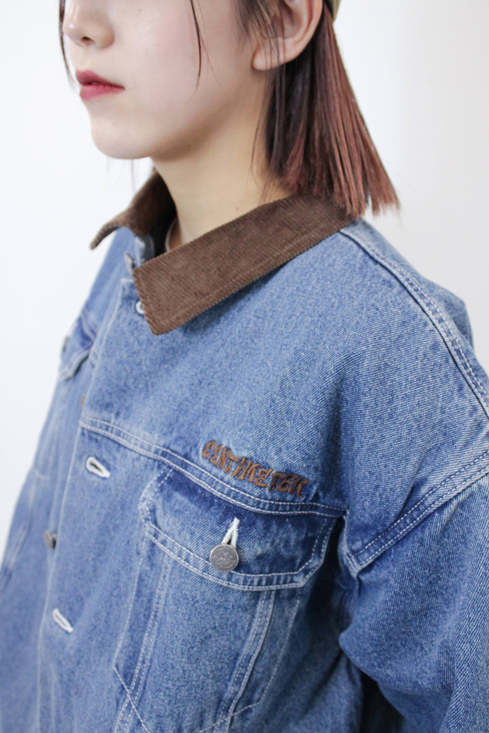 こもり　denim ジャケット Corduroy collar denim jacket – YZ