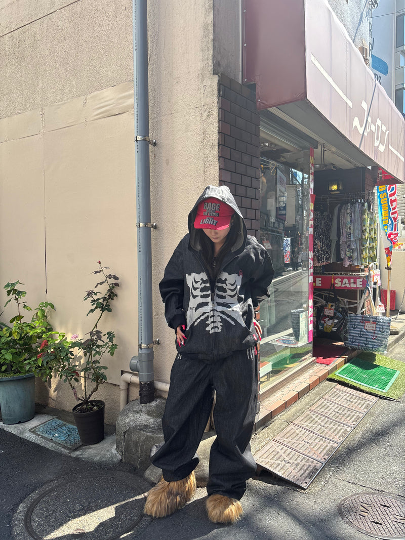 Bone Rigid Denim Zip Hoodie 