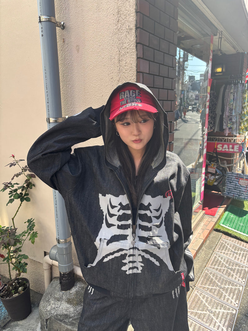 Bone Rigid Denim Zip Hoodie – YZ Bone Rigid Denim Zip Hoodie – YZ