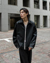 Double Zip Stitching Faux Leather Jacket