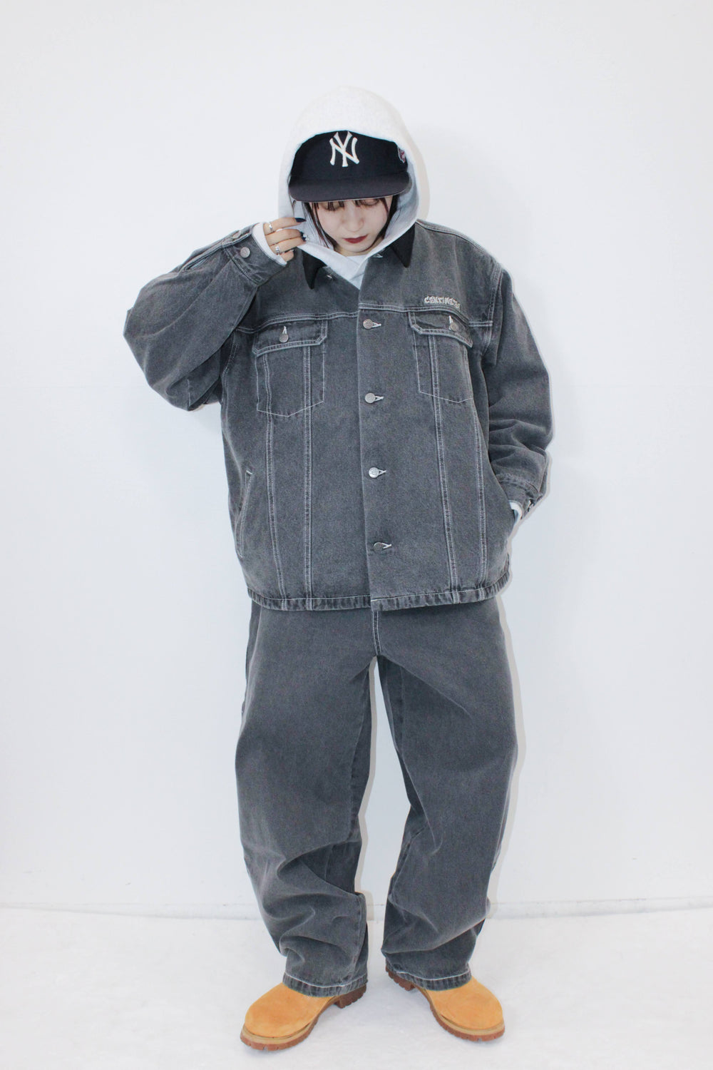 Corduroy collar denim jacket – YZ