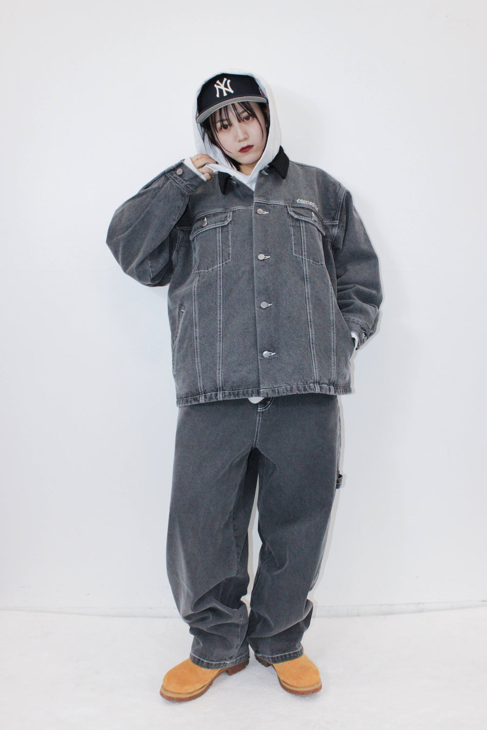 Corduroy collar denim jacket – YZ