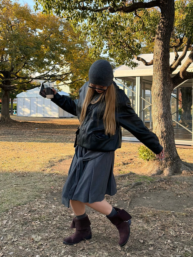 layered wrap midi skirt