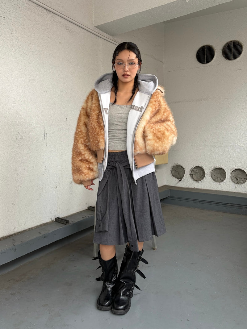 layered wrap midi skirt