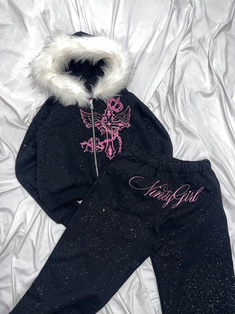 Cross Logo glitter Sweat Pants