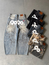 9090 OG Logo Painted Denim Pants 