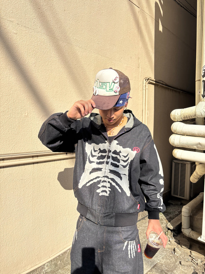 Bone Rigid Denim Zip Hoodie 