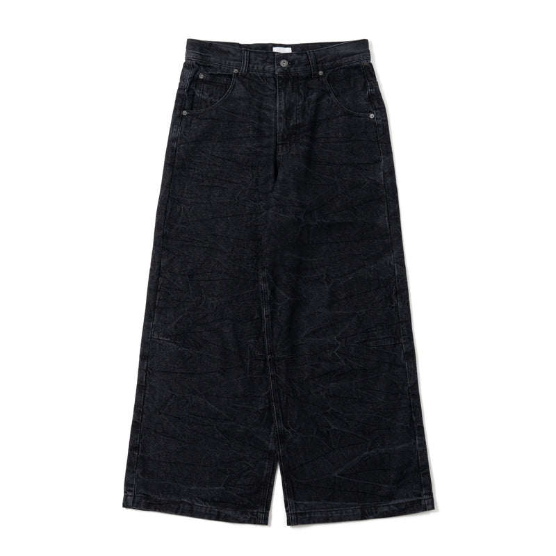 BU wrinkle crack baggy denim