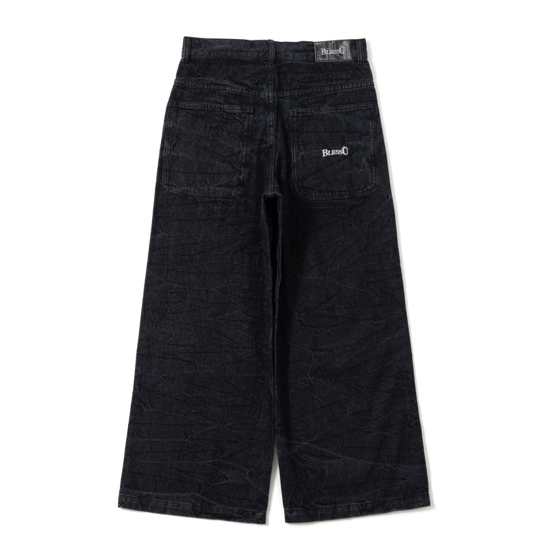 BU wrinkle crack baggy denim