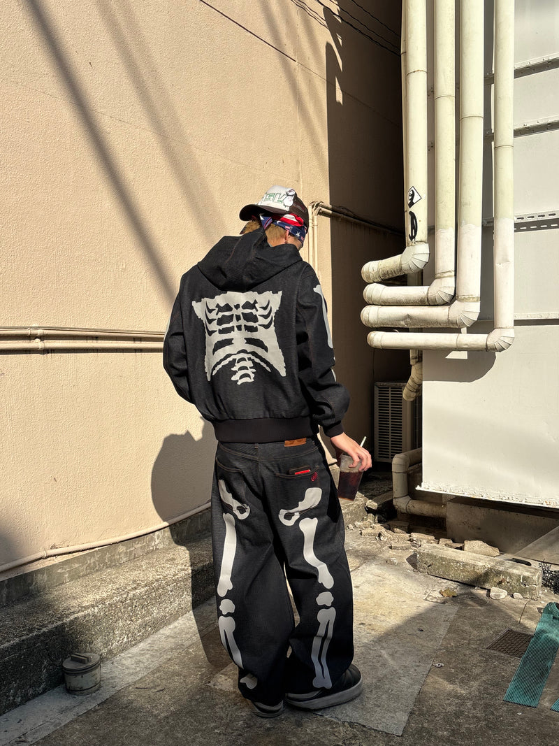 Bone Rigid Denim Zip Hoodie 