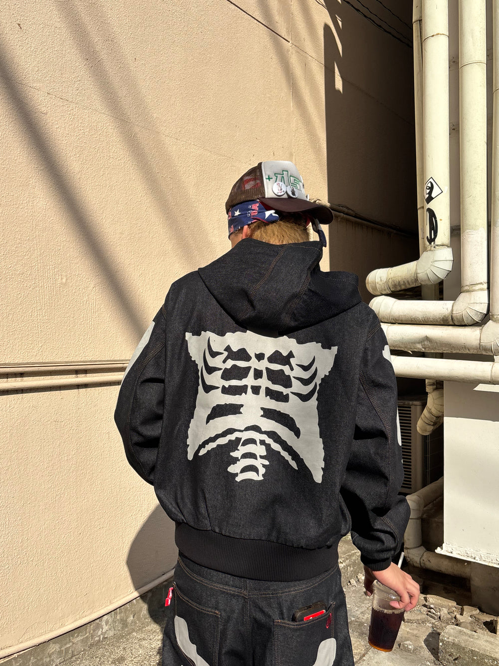 Bone Rigid Denim Zip Hoodie – YZ Bone Rigid Denim Zip Hoodie – YZ